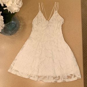 White Floral Print Dress